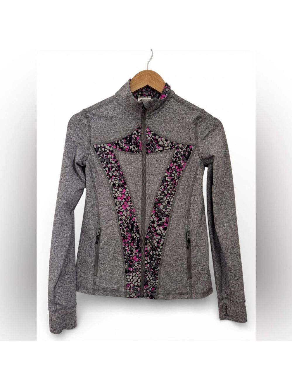 ivivva by lululemon Grey Zip-Up Athletic Jacket Size 14 Youth Stretch